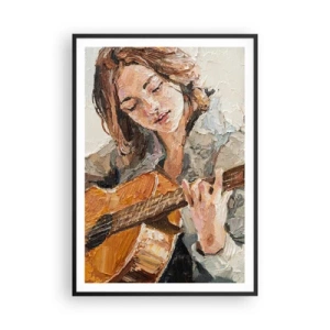 Plakat i sort ramme - Koncert for guitar og et pigehjerte - 70x100 cm