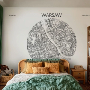 Fototapet Premium Sand - Warszawas anatomi - Kort, Warszawa, Polen - 100x70 cm