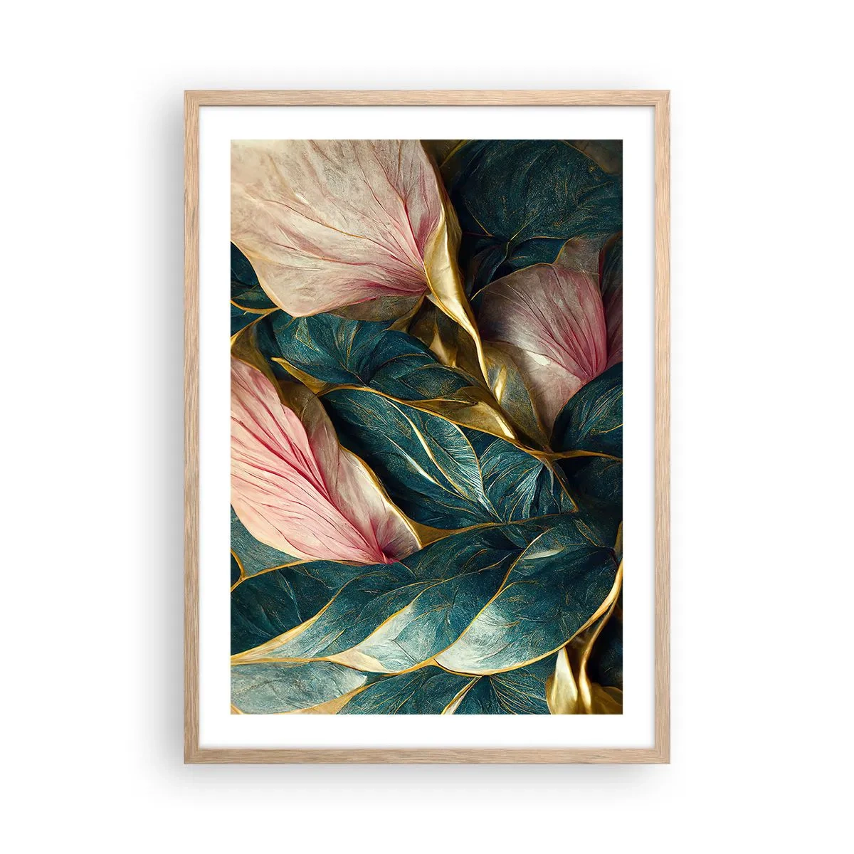 Plakat i ramme af lyst egetræ - Naturlig elegance og stil - 50x70 cm
