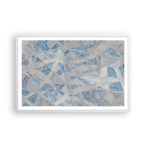 Plakat i hvid ramme - I en gråblå labyrint - 91x61 cm