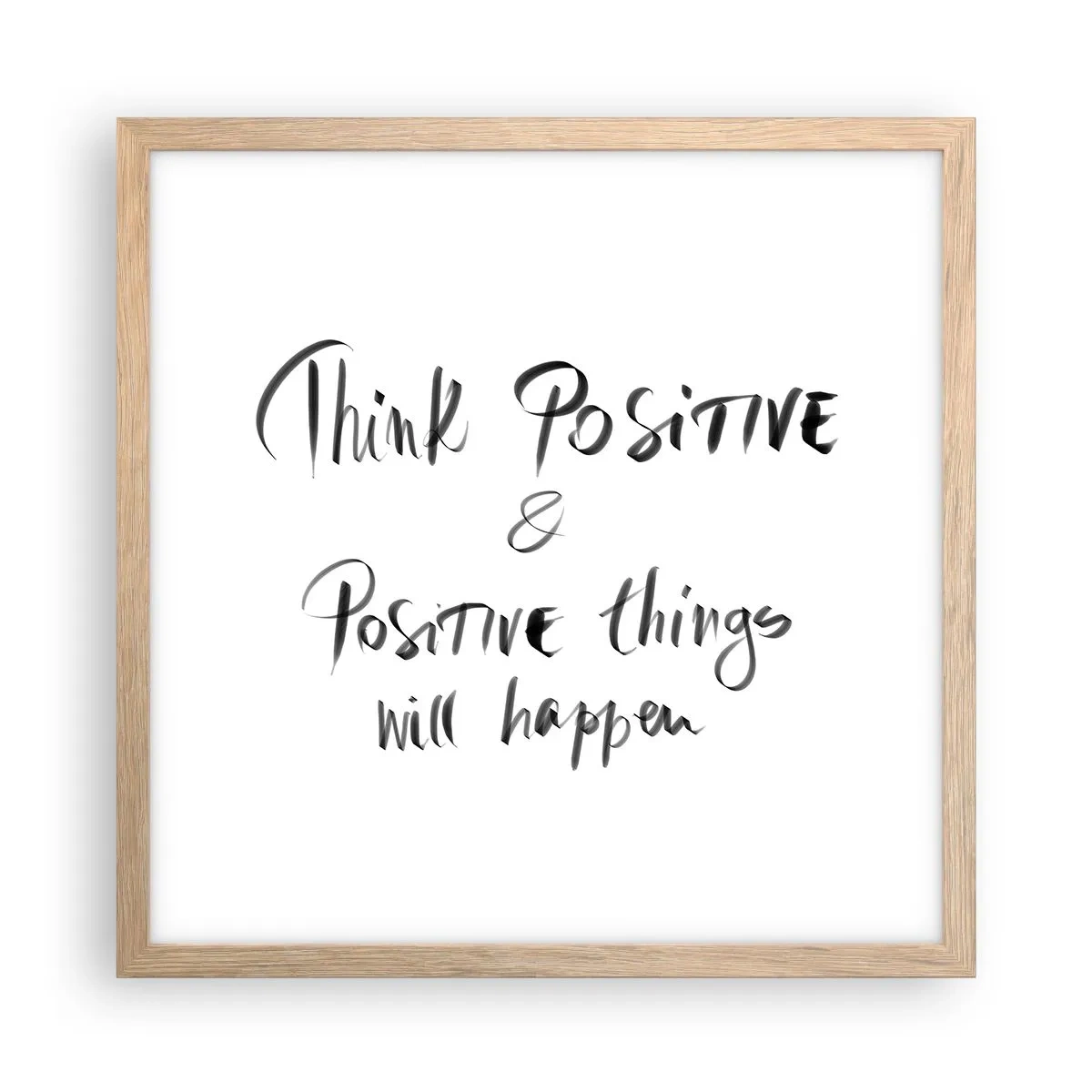 Plakat i ramme af lyst egetræ - Hvordan skal man leve? - 40x40 cm