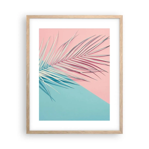 Plakat i ramme af lyst egetræ - Tropisk indtryk - 40x50 cm