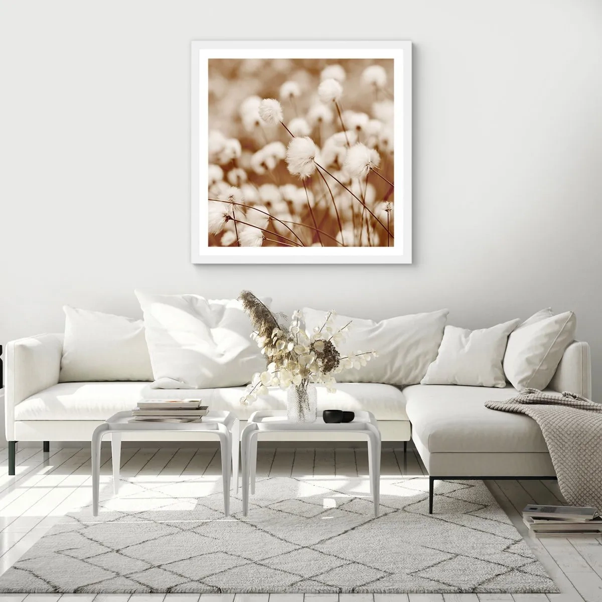 Plakat i hvid ramme - Fyldig mark - 60x60 cm
