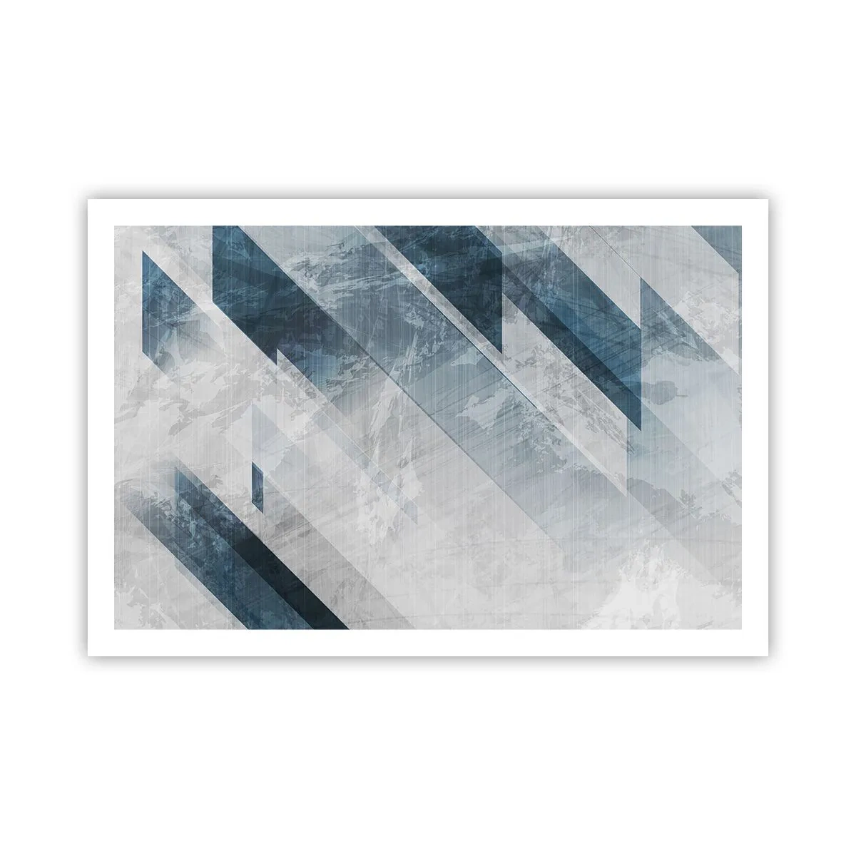Plakat - Rumlig komposition - bevægelse af gråtoner - 91x61 cm