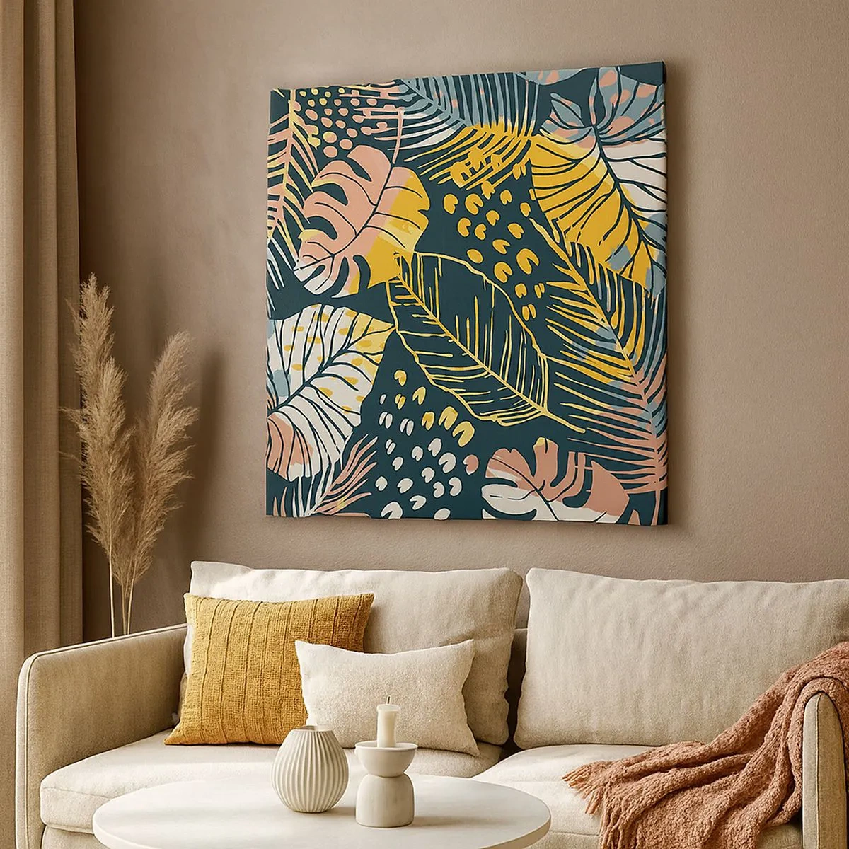 Lærredstryk - Billede på lærred - Løvrig fantasi - 30x30 cm