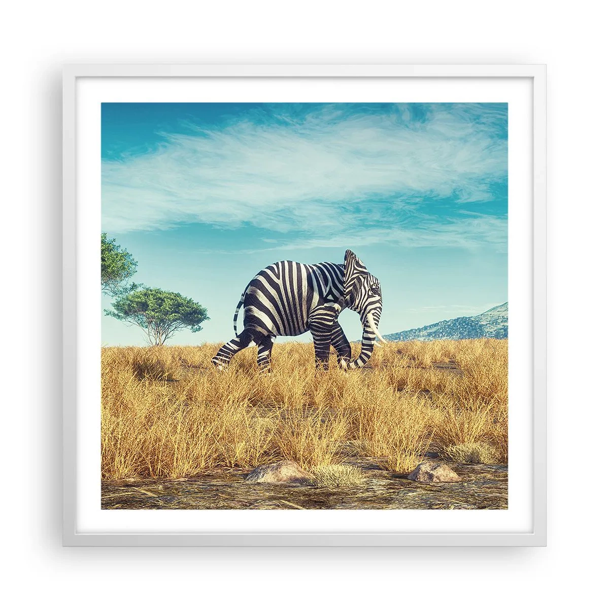 Plakat i hvid ramme - Grå er ikke længere på mode - 60x60 cm