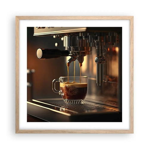 Plakat i ramme af lyst egetræ - En sensuel blanding - 50x50 cm