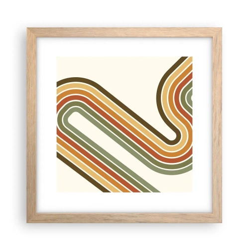 Plakat i ramme af lyst egetræ - Zigzag til destinationen - 30x30 cm