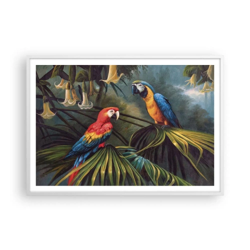 Plakat i hvid ramme - Romantik i troperne - 100x70 cm