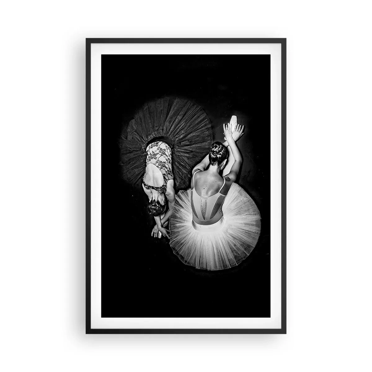 Plakat i sort ramme - Yin og yang - den perfekte balance - 61x91 cm