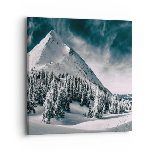 Lærredstryk - Billede på lærred - Land med sne og is - 30x30 cm