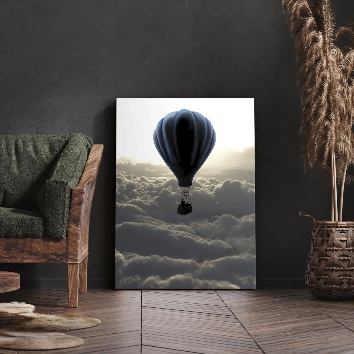 Lærredstryk - Billede på lærred - Vandringsmand over skyerne - 50x70 cm