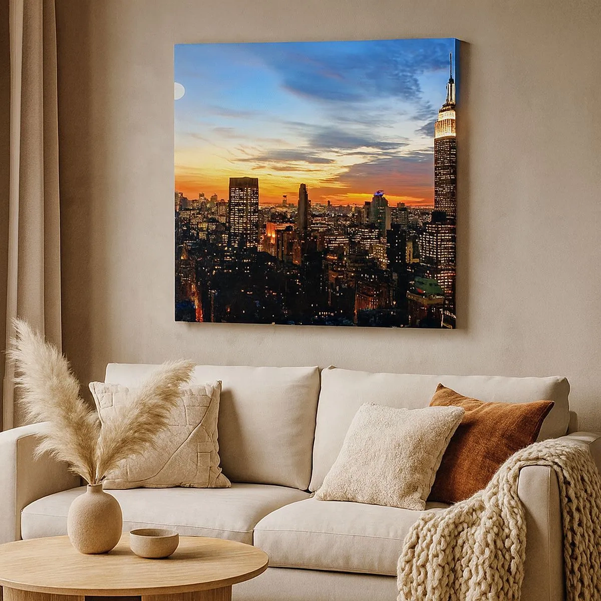 Lærredstryk - Billede på lærred - En lysende amerikansk nat - 30x30 cm