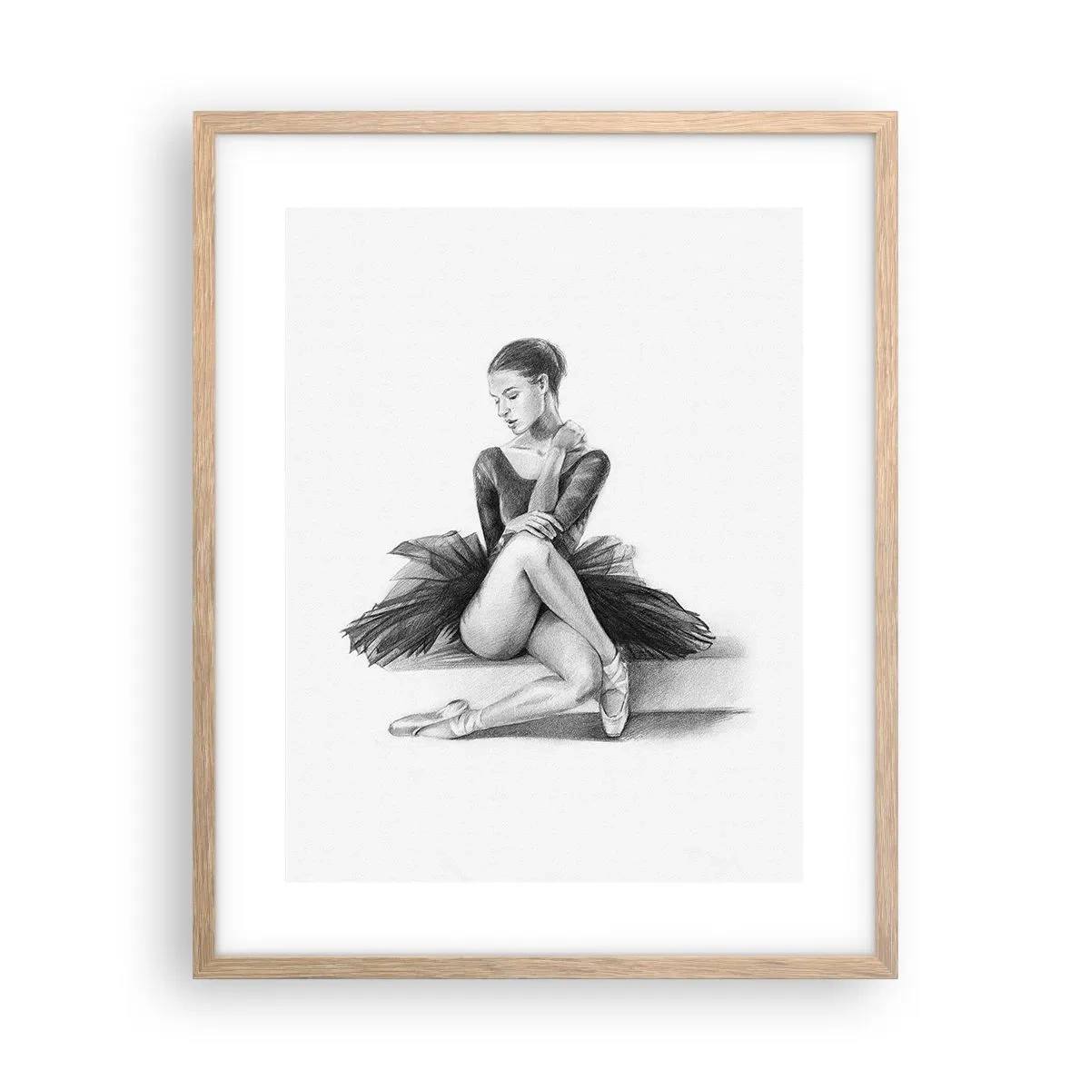 Plakat i ramme af lyst egetræ - Fortryllet af dans - 40x50 cm