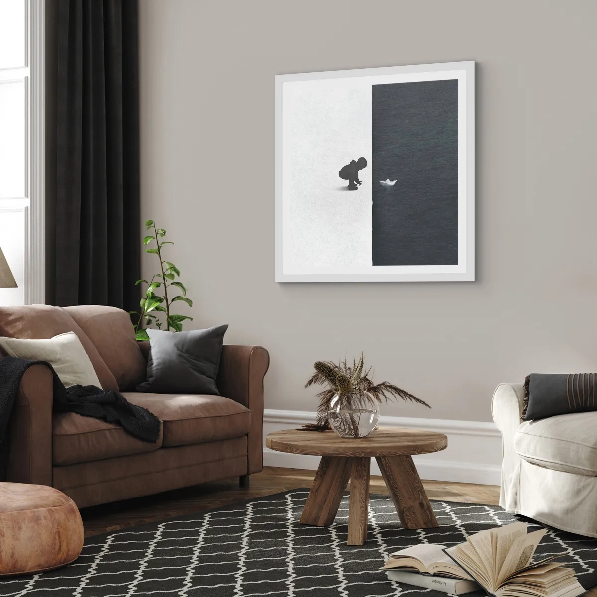 Plakat i hvid ramme - Stor ekspedition - 60x60 cm