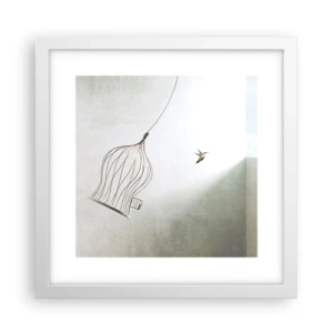 Plakat i hvid ramme - I sit elementet - 30x30 cm
