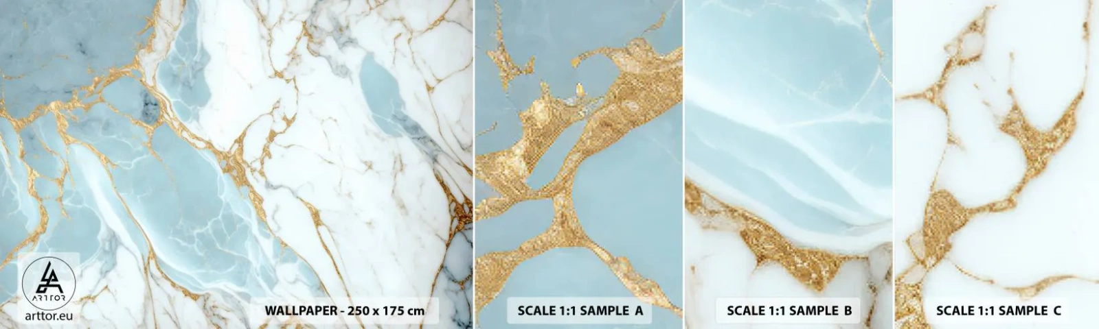 Fototapet Prøve Standard Eco - Rigdom af sten - Art Deco, Glamour, Marmor - 100x30 cm