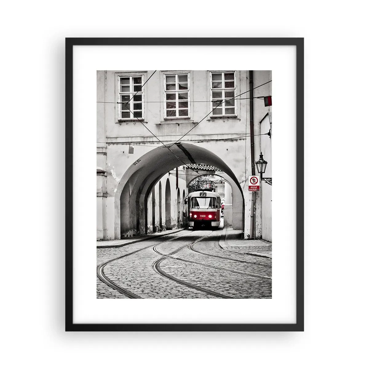 Plakat i sort ramme - Gennem byens labyrint - 40x50 cm