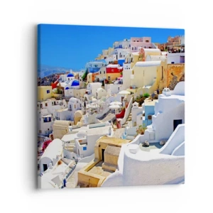 Lærredstryk - Billede på lærred - Drømme om en græsk sommer - 30x30 cm