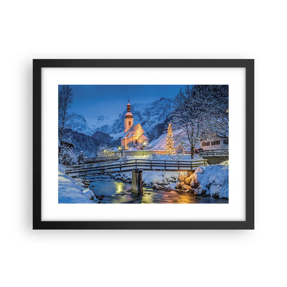 Plakat i sort ramme - Julens ånd - 40x30 cm