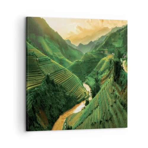 Lærredstryk - Billede på lærred - Vietnamesisk dal - 60x60 cm