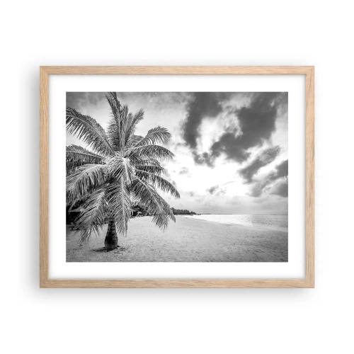 Plakat i ramme af lyst egetræ - Når du længes efter ensomhed.... - 50x40 cm