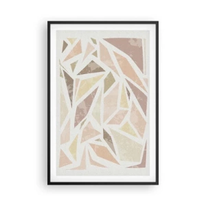 Plakat i sort ramme - Komposition af farvet glas - 61x91 cm