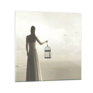 Billede på glas - Vær fri - 30x30 cm