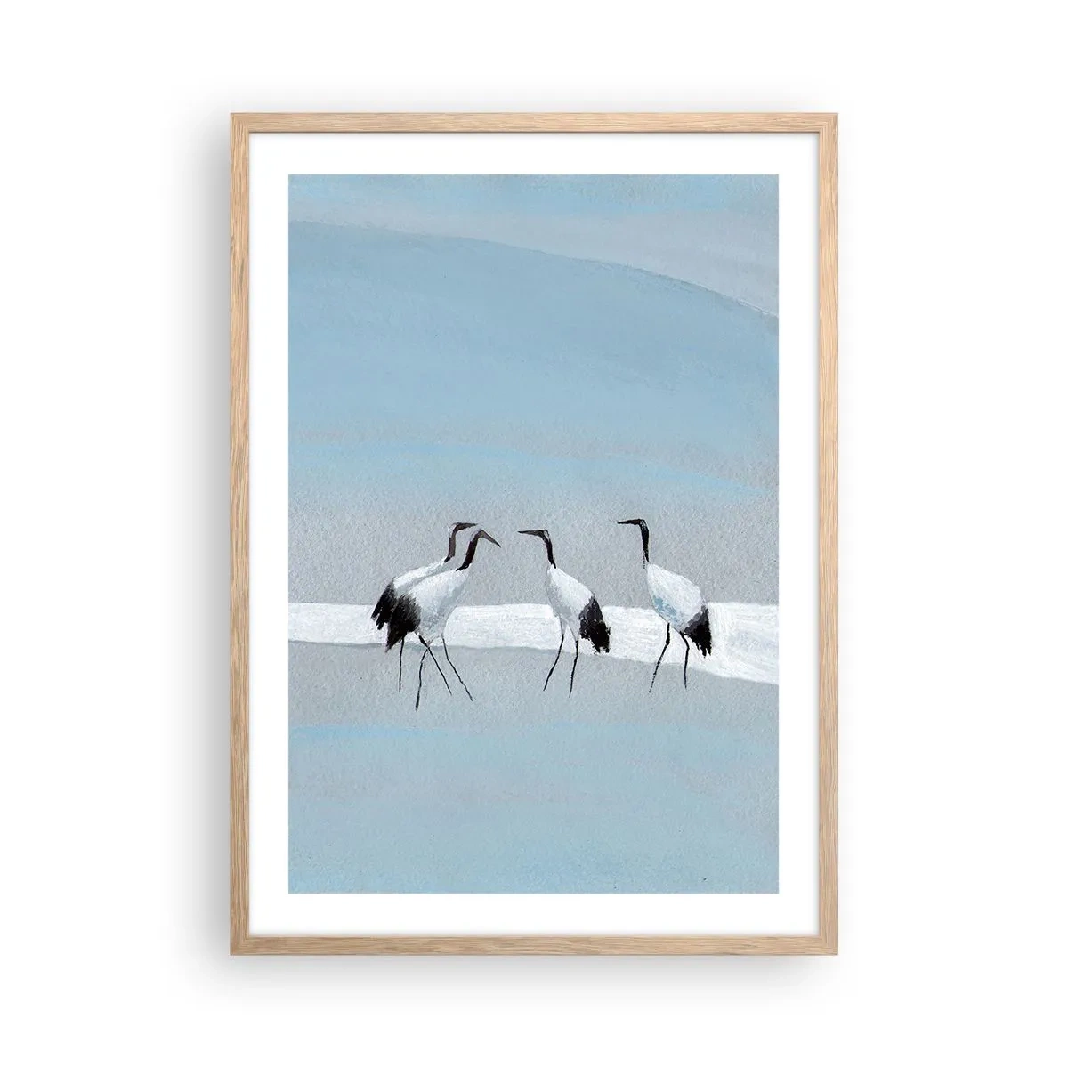 Plakat i ramme af lyst egetræ - Efter en varm dag - 50x70 cm