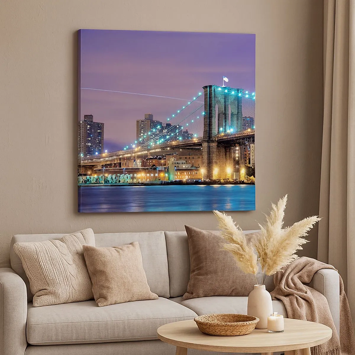 Lærredstryk - Billede på lærred - I mange år har Brooklyn Bridge - 30x30 cm