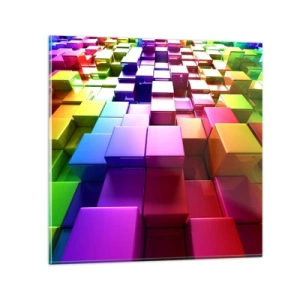 Billede på glas - Op-art sammen som et team - 30x30 cm