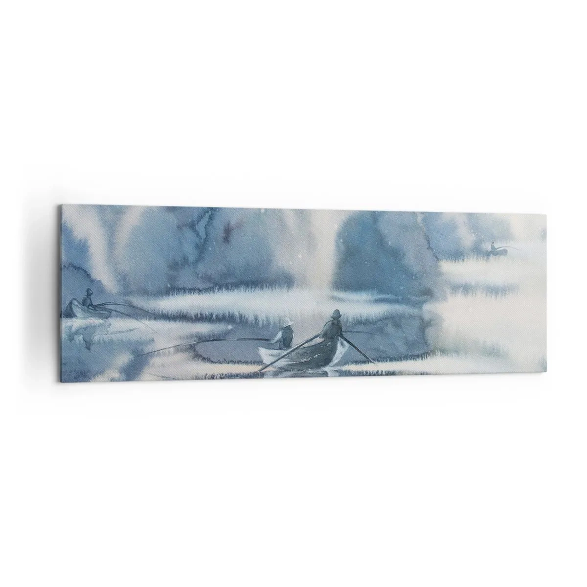 Lærredstryk - Billede på lærred - Lystfiskere i deres paradis - 160x50 cm