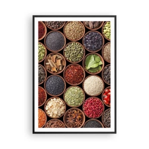 Plakat i sort ramme - Alle verdens smage - 70x100 cm