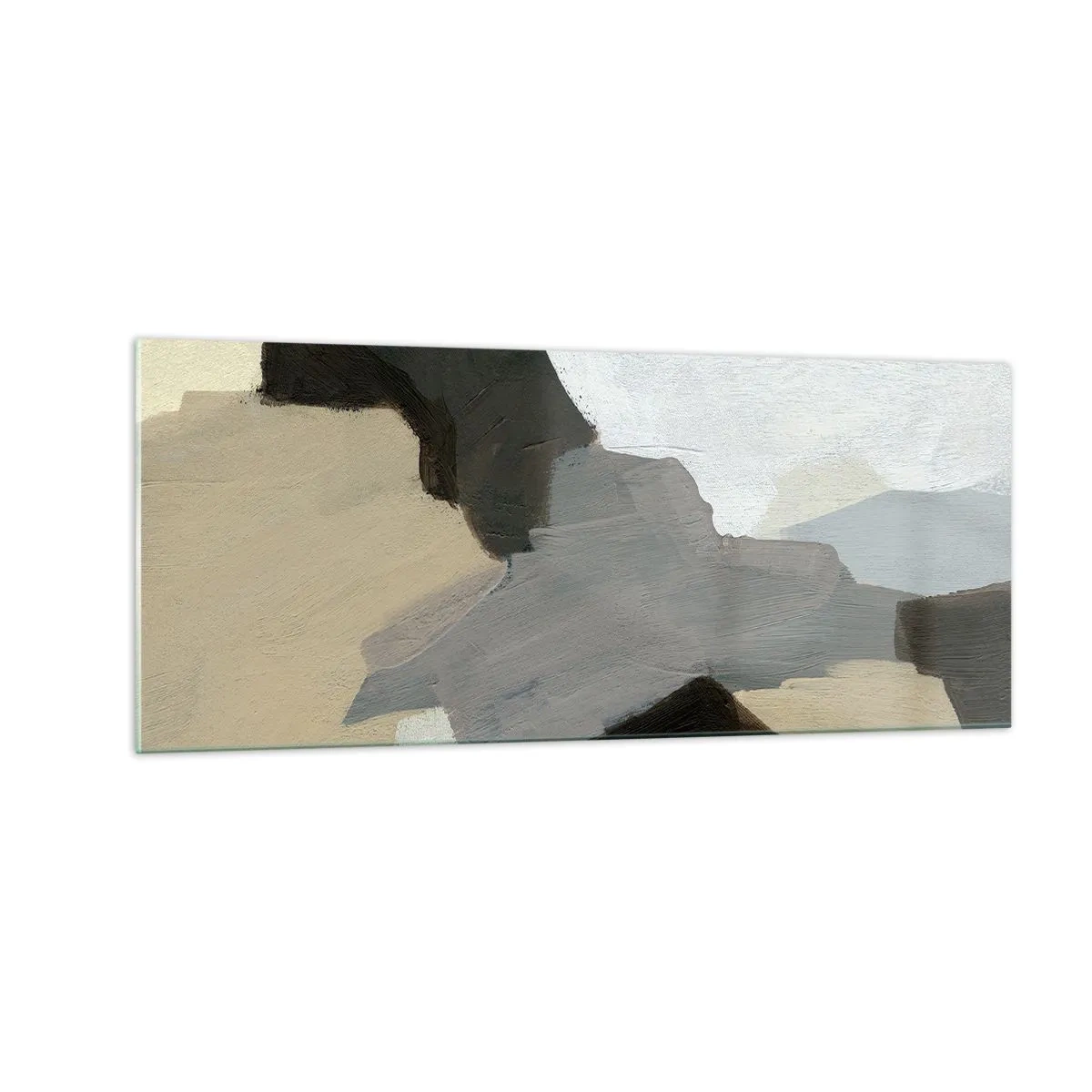 Billede på glas - Abstraktion: afsked med det grå - 100x40 cm