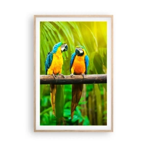 Plakat i ramme af lyst egetræ - Og har du hørt, at hun...? - 61x91 cm