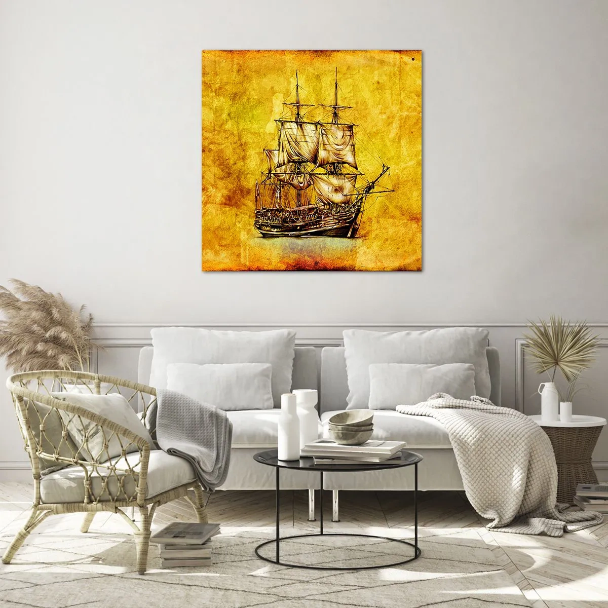 Billede på glas - På vej til Tortuga! - 60x60 cm