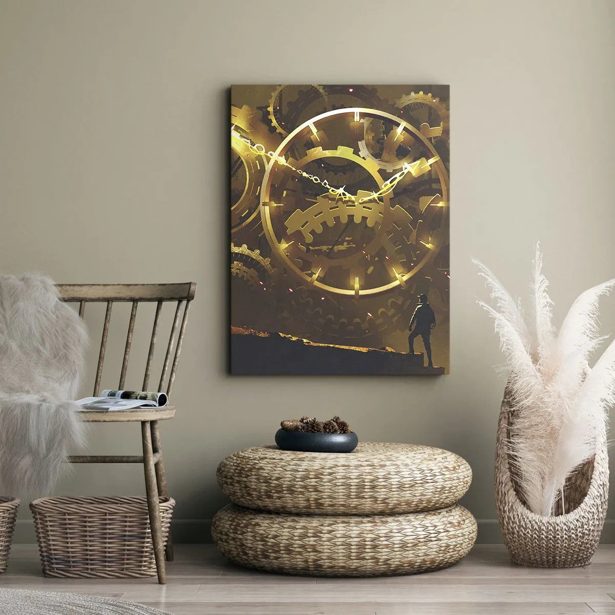 Lærredstryk - Billede på lærred - Ved tidens kilde - 45x80 cm