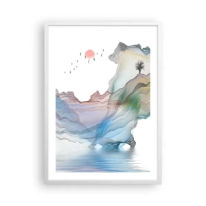 Plakat i hvid ramme - Mod krystalbjergene - 50x70 cm