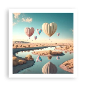 Plakat - Kærlighed lader dig svæve - 60x60 cm