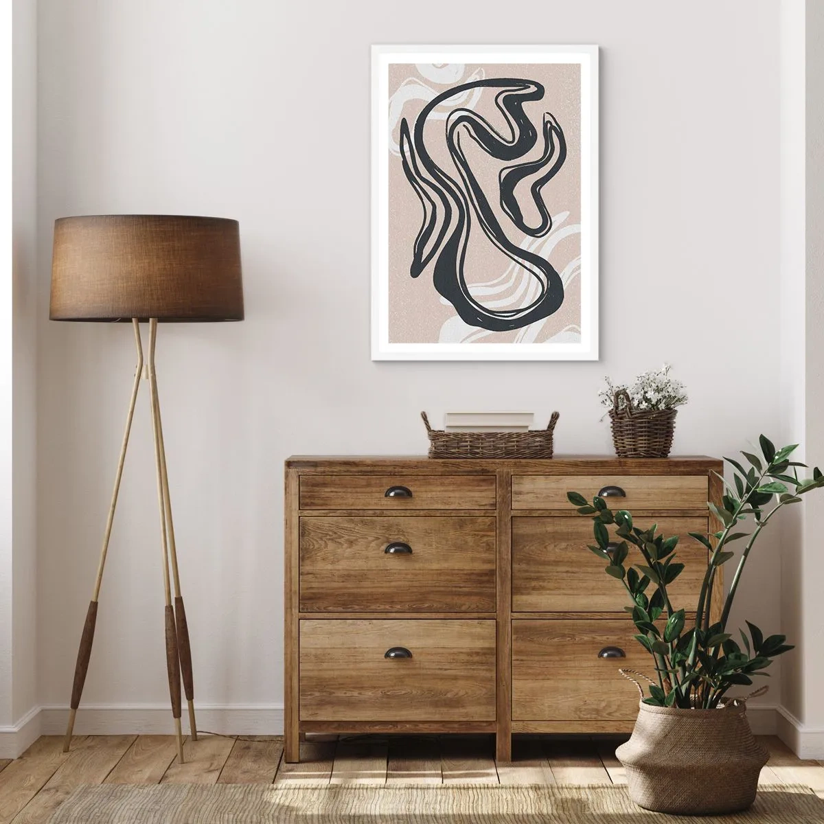 Plakat i hvid ramme - Multipliceret udtryk - 70x100 cm