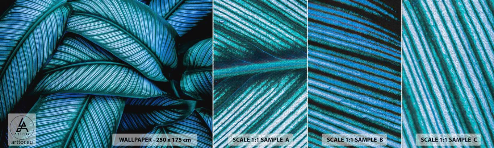 Prøve Fototapet Premium Canvas - Livslinjer - Blade, Botanik, Planter - 100x30 cm