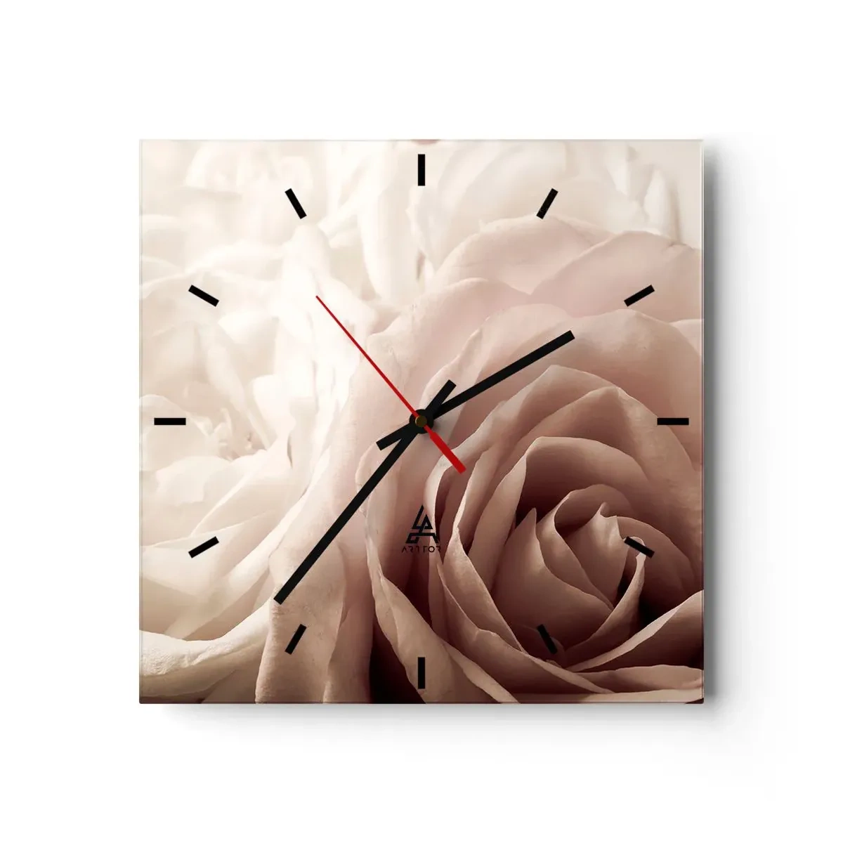 Vægur, Uret - I rosens hjerte - 40x40 cm