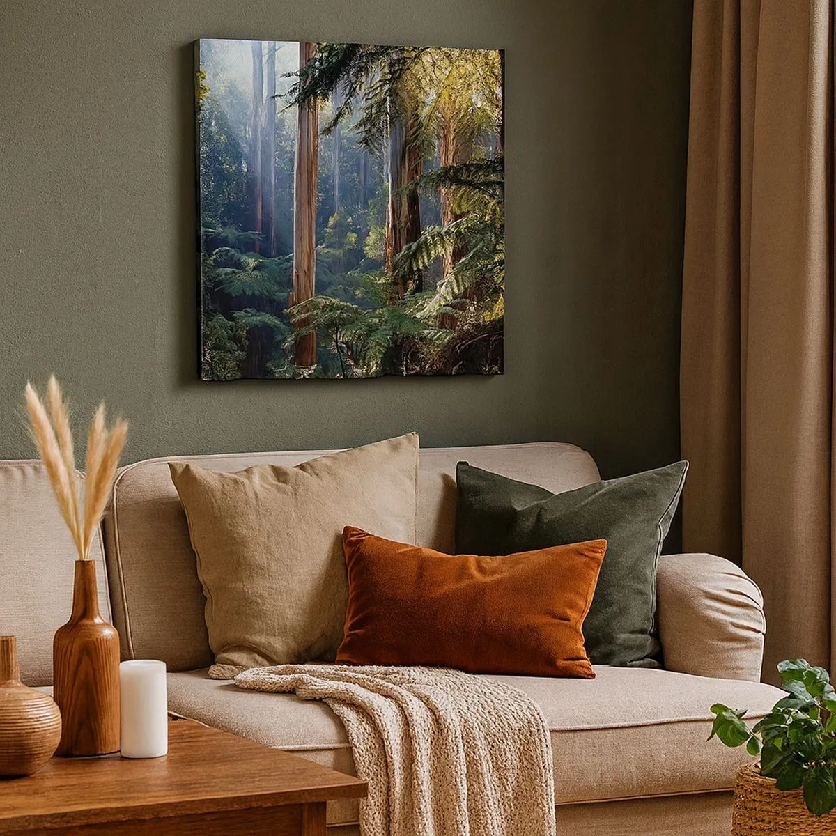 Lærredstryk - Billede på lærred - En fortælling om skoven - 30x30 cm