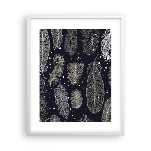 Plakat i hvid ramme - Fjerede blonder - 40x50 cm