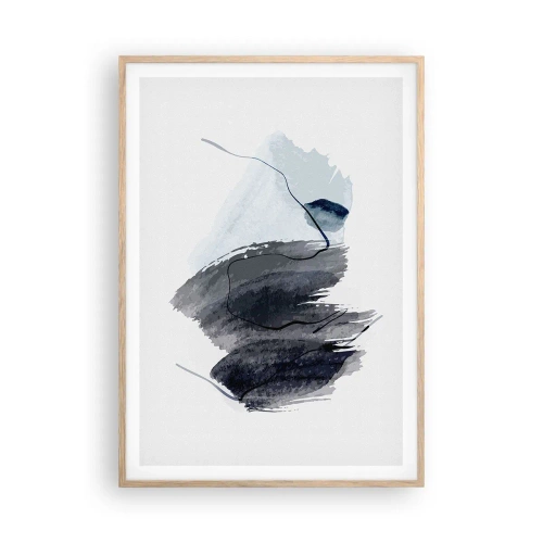 Plakat i ramme af lyst egetræ - Intensitet og bevægelse - 70x100 cm