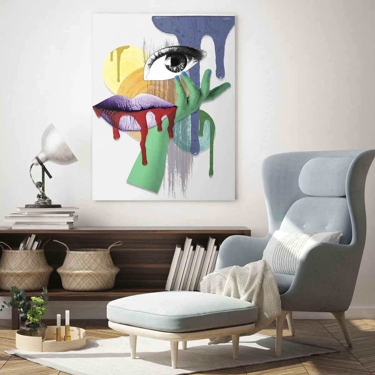 Billede på glas - Dekonstrueret portræt - 50x70 cm