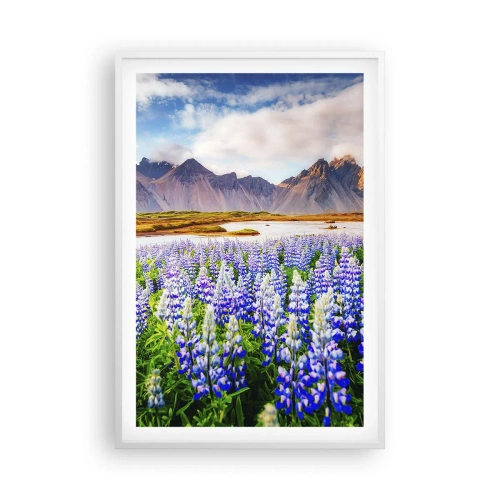 Plakat i hvid ramme - Styrke og strenghed ved siden af blidhed - 61x91 cm