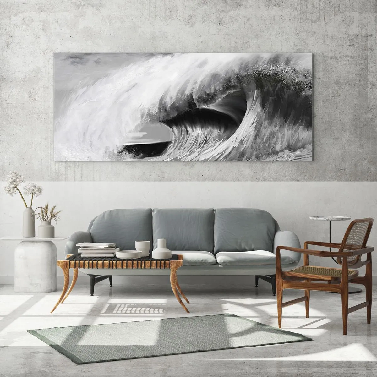 Billede på glas - Havets vrede - 100x40 cm