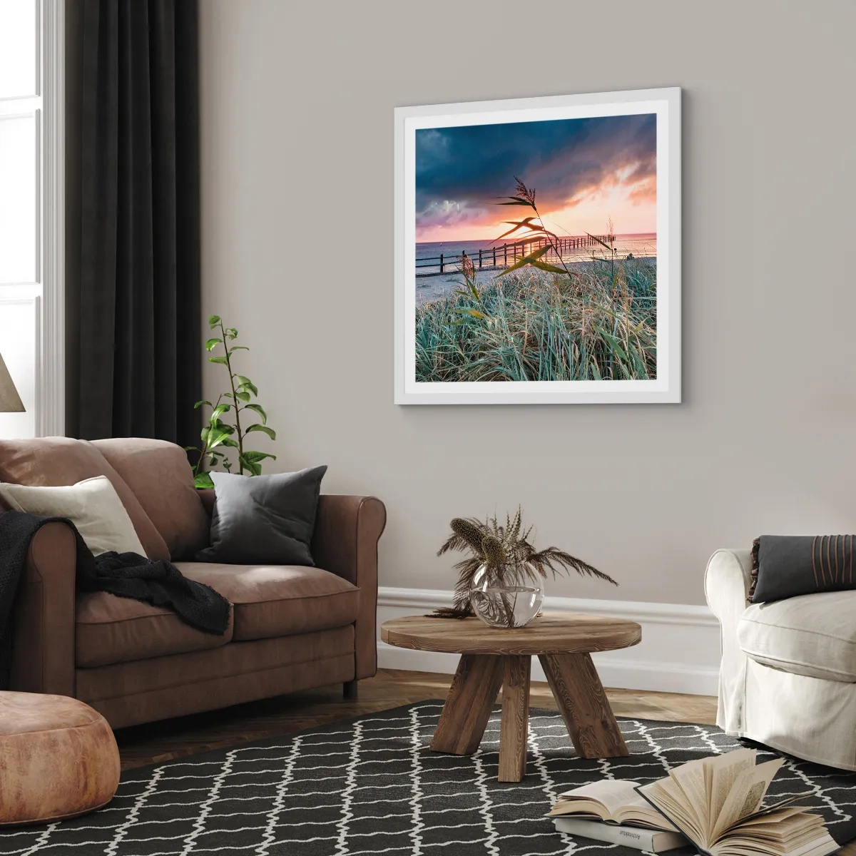 Plakat i hvid ramme - Ikke passerer med vinden - 60x60 cm