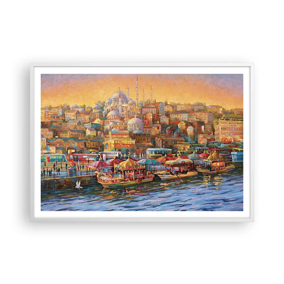 Plakat i hvid ramme - En historie fra Istanbul - 100x70 cm
